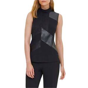 NWOT: CALVIN KLEIN WOMEN’S MOCK NECK PATCH TOP - M